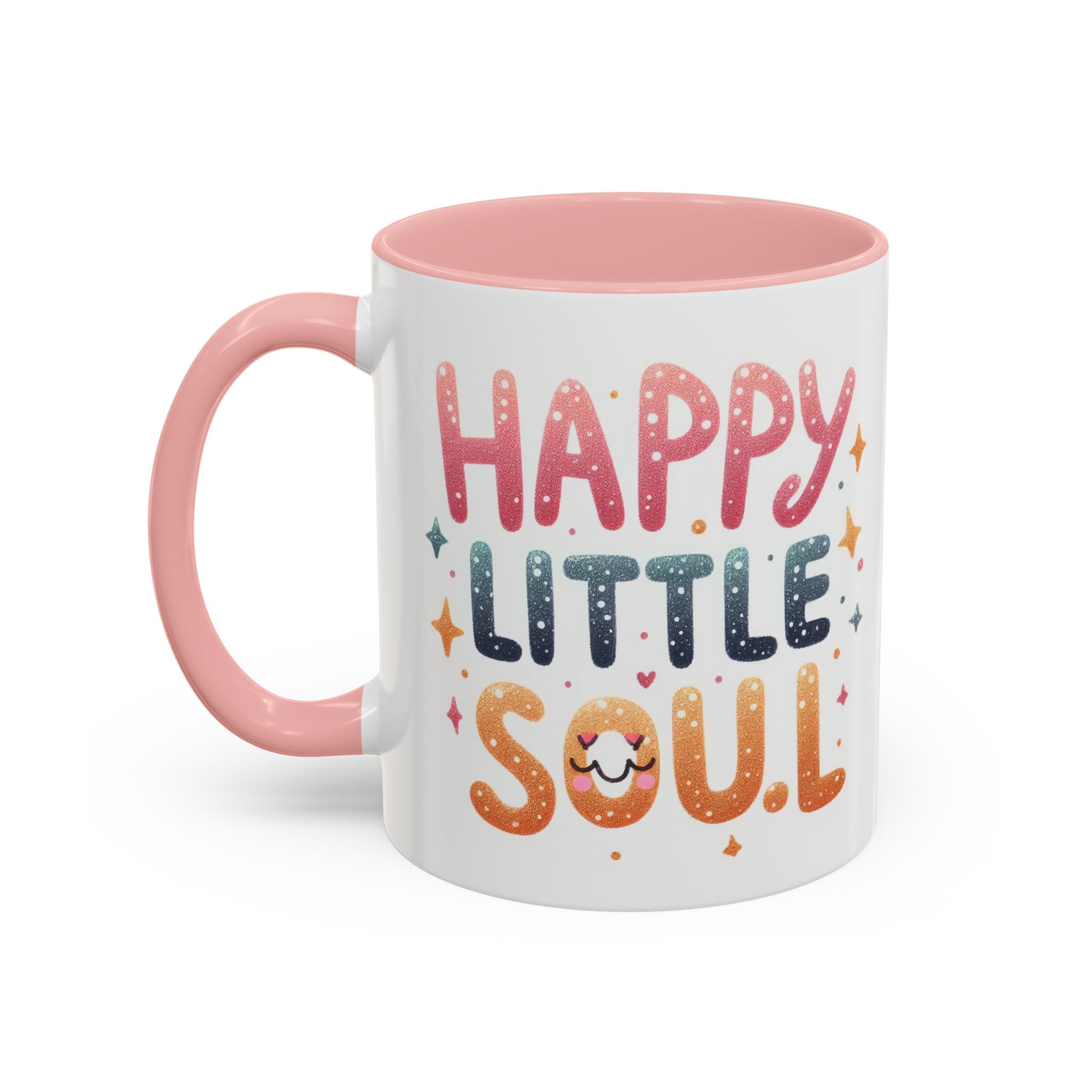 Happy Little Soul Accent Coffee Mug – Cute Positive Morning Quote (11/15 oz)
