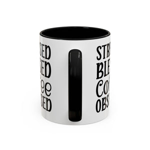 Stressed Blessed Coffee Obsessed Mug, Motivational Coffee Mug, Gift for Coffee Lovers, Funny Office Mug, Self-Care Gift Idea