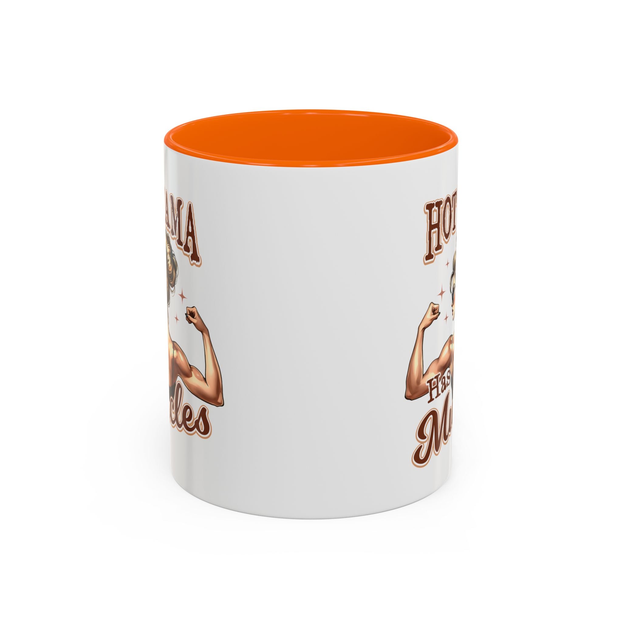 Hot Mama Has Muscles Coffee Mug - Fun & Motivational 11/15oz Accent Mug for Fitness Lovers
