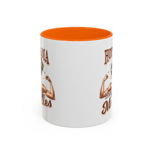 Hot Mama Has Muscles Coffee Mug - Fun & Motivational 11/15oz Accent Mug for Fitness Lovers