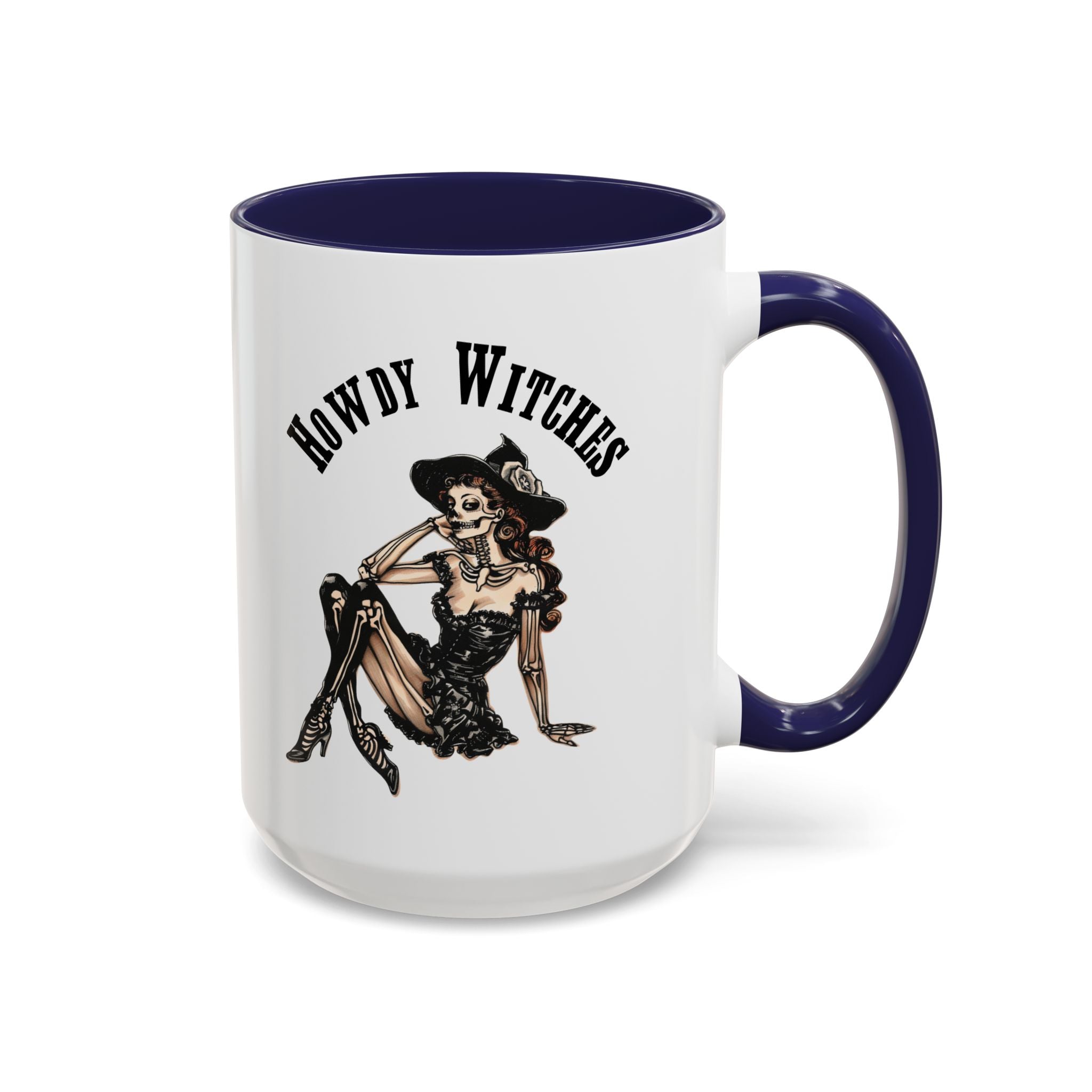 Howdy Witches Coffee Mug - Spooky Halloween Mug, Gift for Witches, Witchy Decor, Gothic Coffee Cup, Skeleton Design