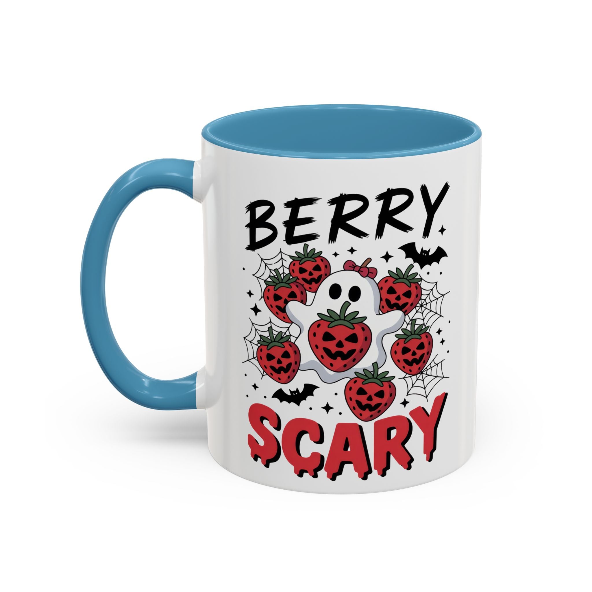 Berry Scary Coffee Mug — Halloween Ghost & Jack‑o'-Lantern Strawberries (11/15 oz)