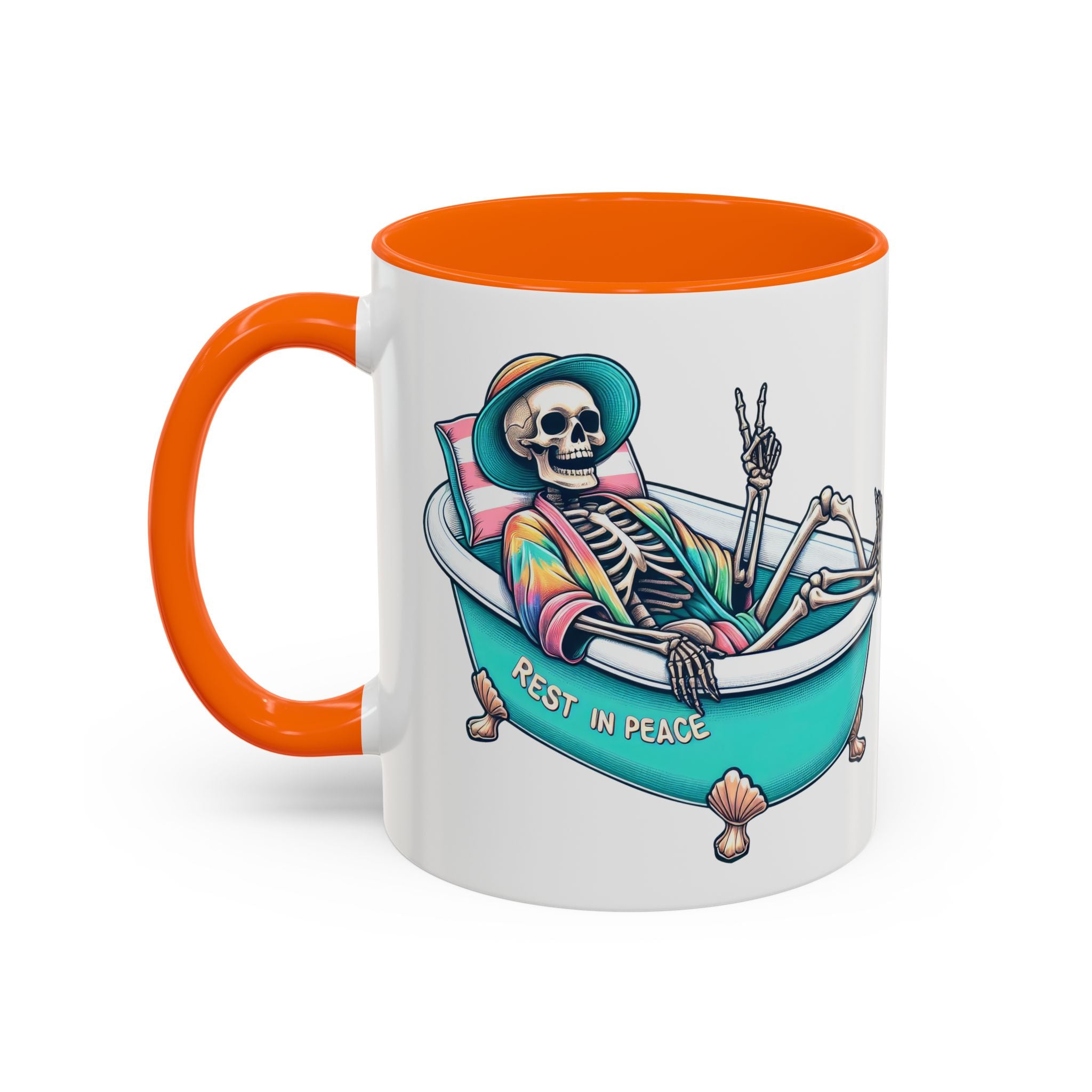 Rest in Peace Skeleton Coffee Mug - Fun Halloween Gift, Unique Home Decor, Hilarious Office Cup, Quirky Birthday Present, Spooky