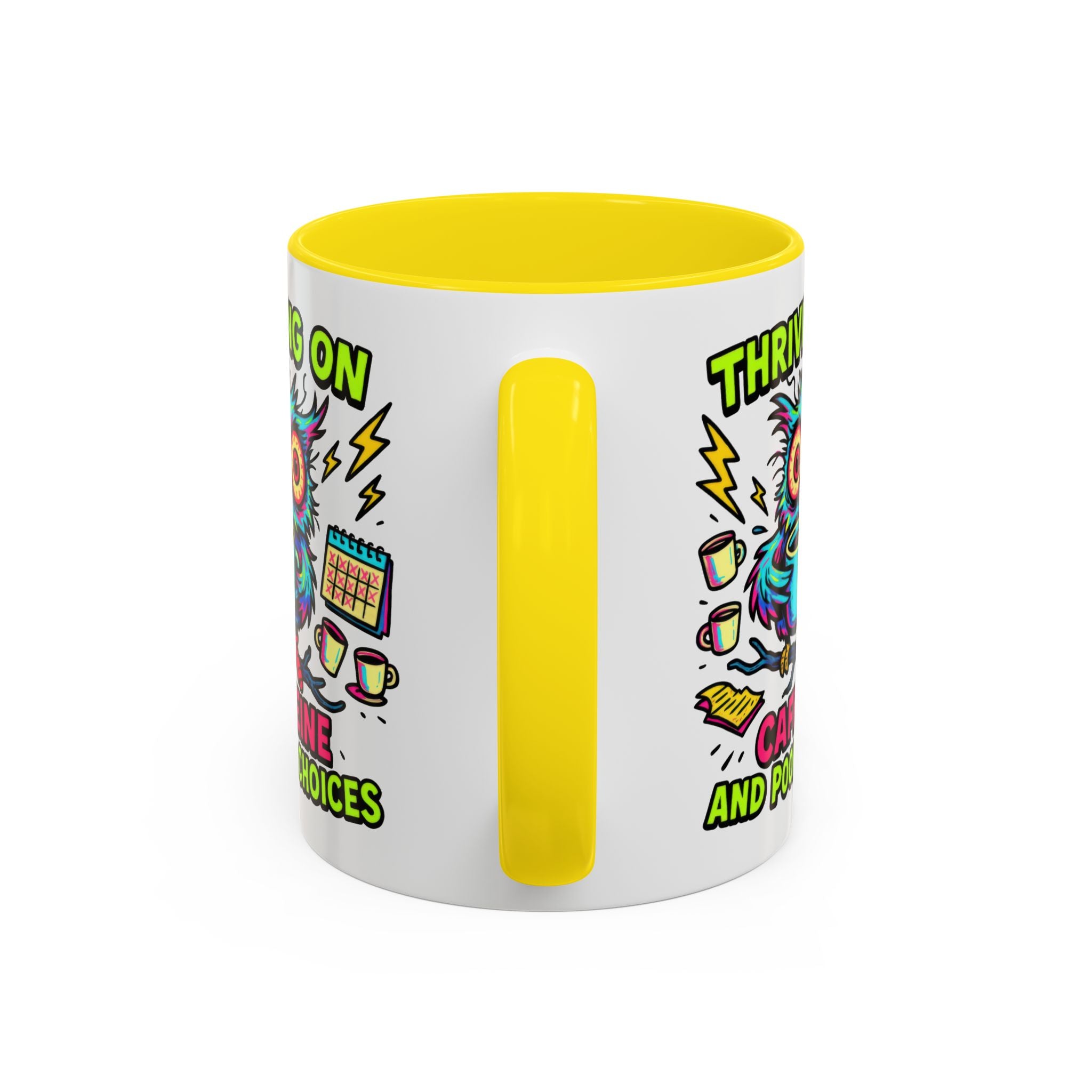 Thriving on Caffeine Mug | Funny Owl Coffee Cup | Gift for Coffee Lovers | Cute Kitchen Decor | Birthday, Holiday Gift