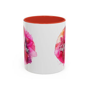 Inspirational Accent Coffee Mug with Pink Ribbon Design, Faith Hope Love Gift, Cancer Awareness Mug, Supportive Drinkware, Meaningful [...]