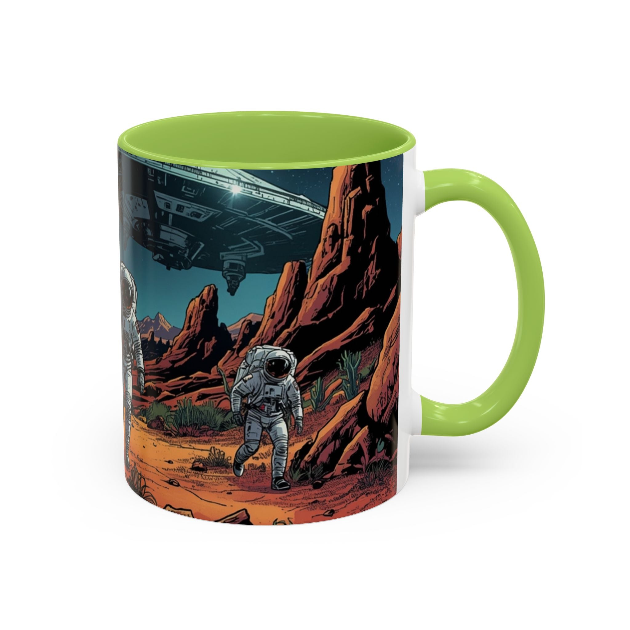 spacemen and aliens on planet Astronaut Adventure Coffee Mug - 11oz & 15oz