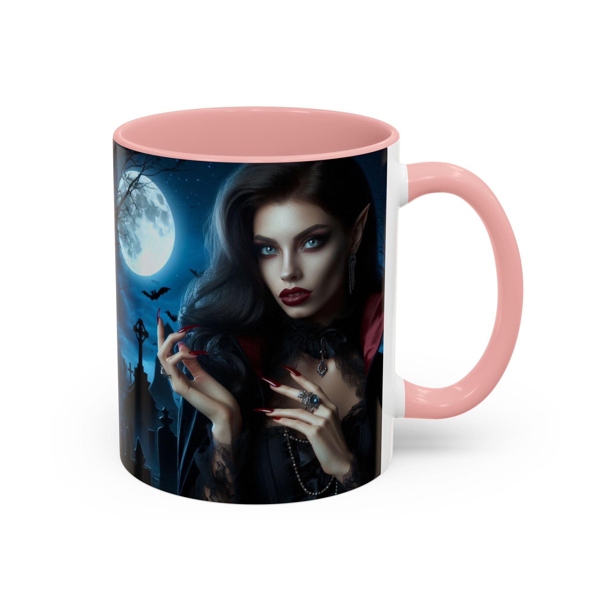 halloween Gothic Vampire Coffee Mug – 11/15oz full moon graveyard