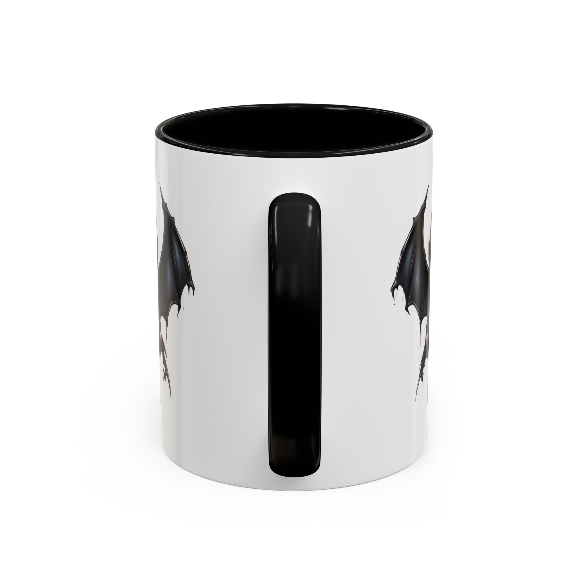 Gothic vampire girl with bat wings horror art Accent Coffee Mug (11, 15oz) vamp18