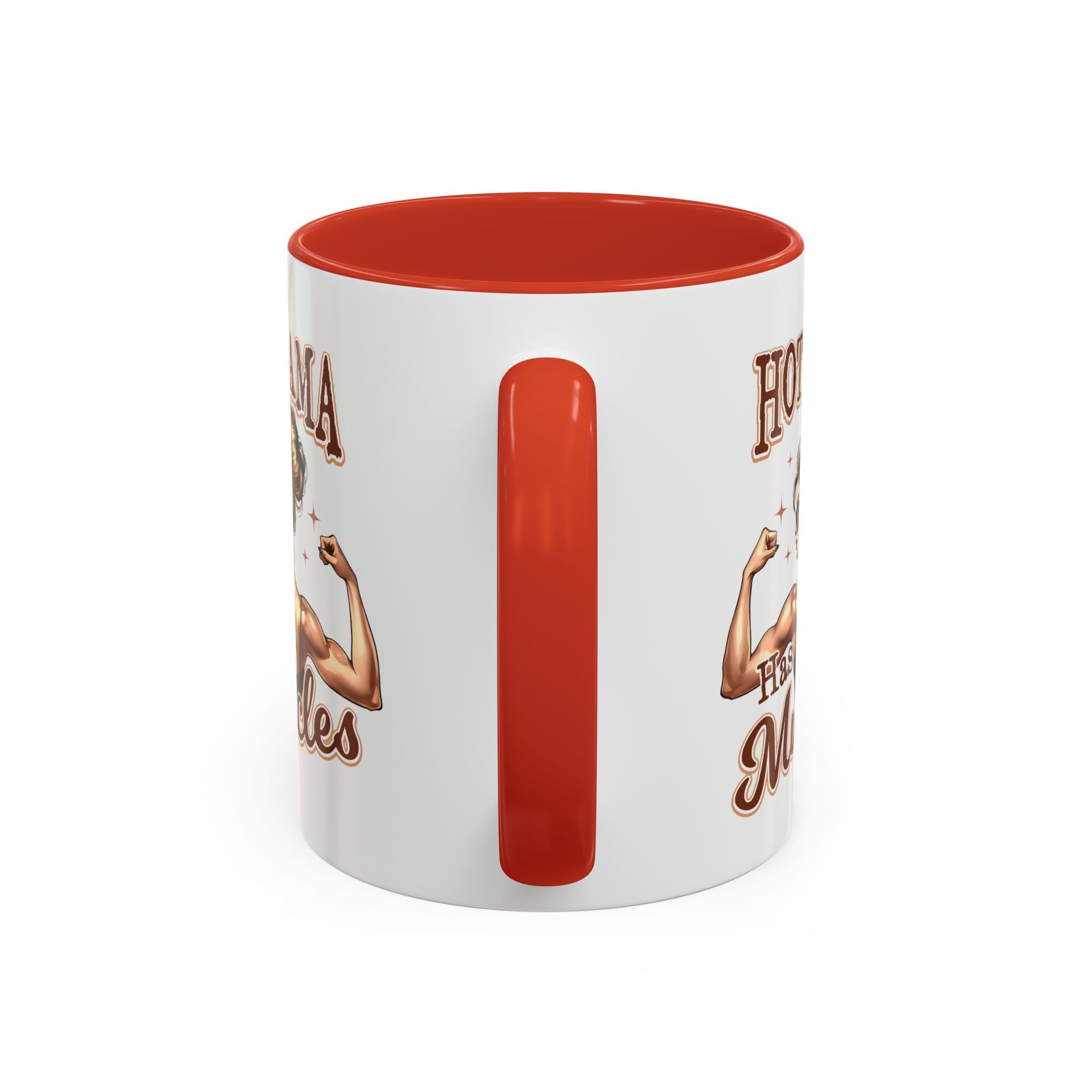 Hot Mama Has Muscles Coffee Mug - Fun & Motivational 11/15oz Accent Mug for Fitness Lovers