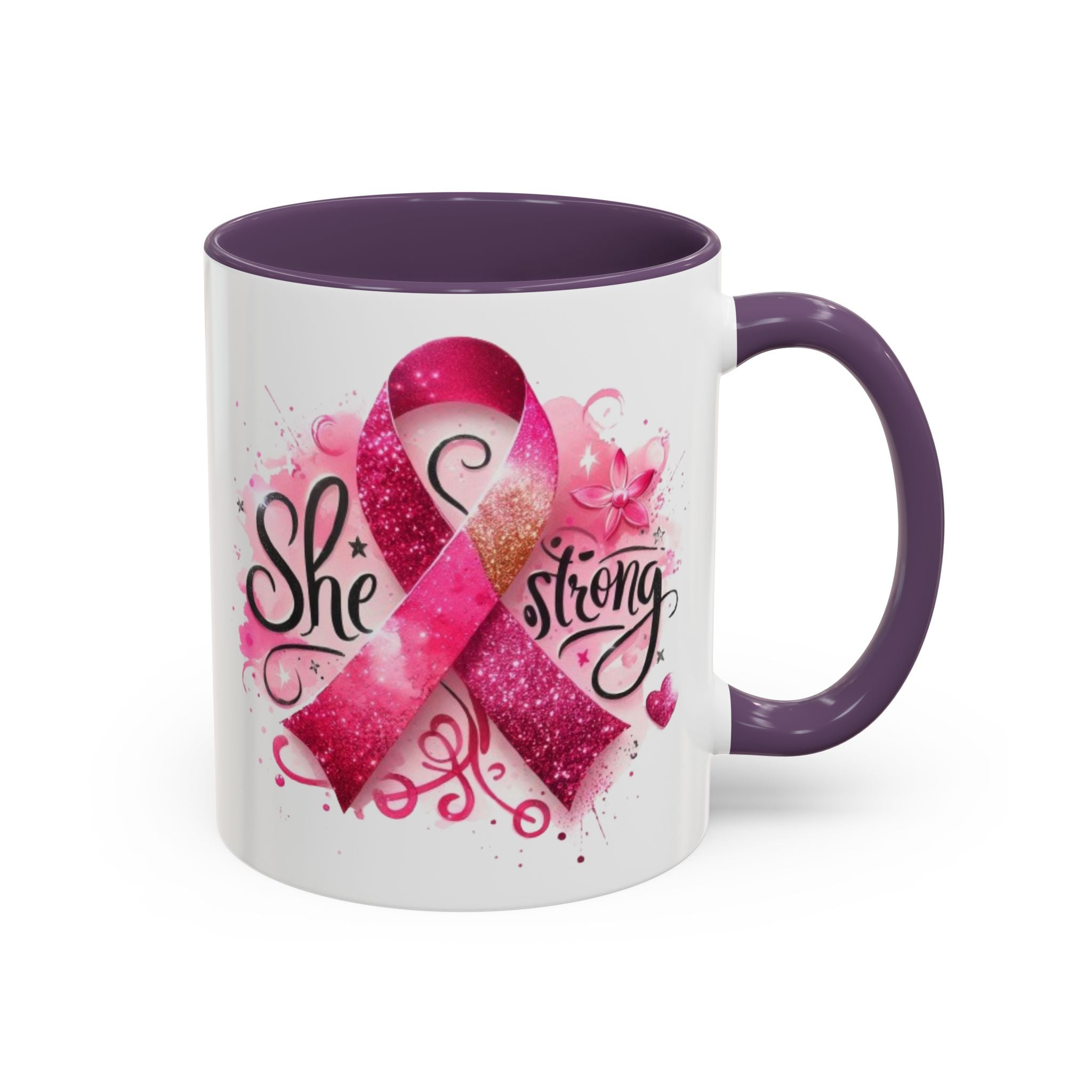 Empowering Pink Ribbon Coffee Mug - Gift for Survivors, Breast Cancer Awareness, Motivational Mug, Inspirational Drinkware, Self-Care Gift