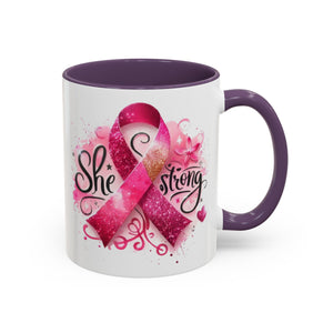 Empowering Pink Ribbon Coffee Mug - Gift for Survivors, Breast Cancer Awareness, Motivational Mug, Inspirational Drinkware, Self-Care Gift