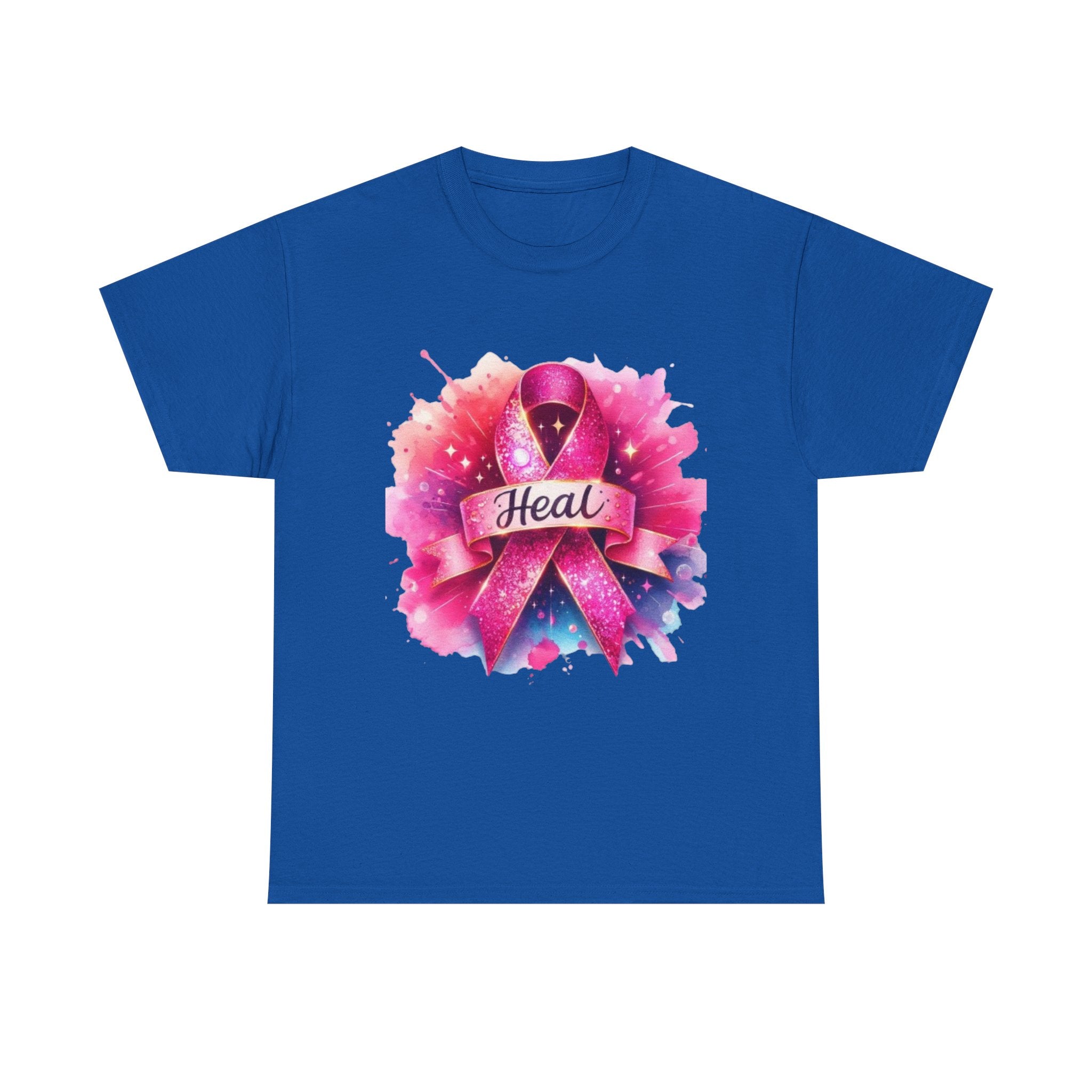 Breast Cancer Awareness Tee, Heal Ribbon Shirt, Supportive Gift, Unisex Cotton T-Shirt, Inspirational Apparel, Pink Ribbon Top