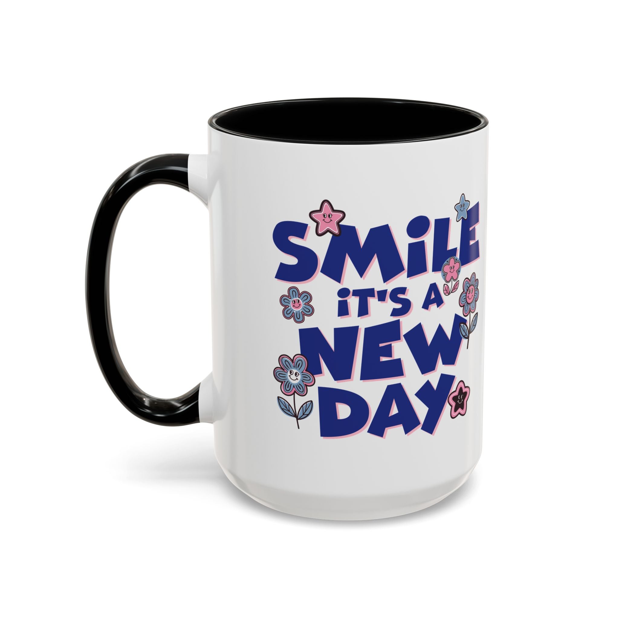 Inspirational Flower Design Coffee Mug - "Smile It's a New Day" - Perfect Gift for Coffee Lovers