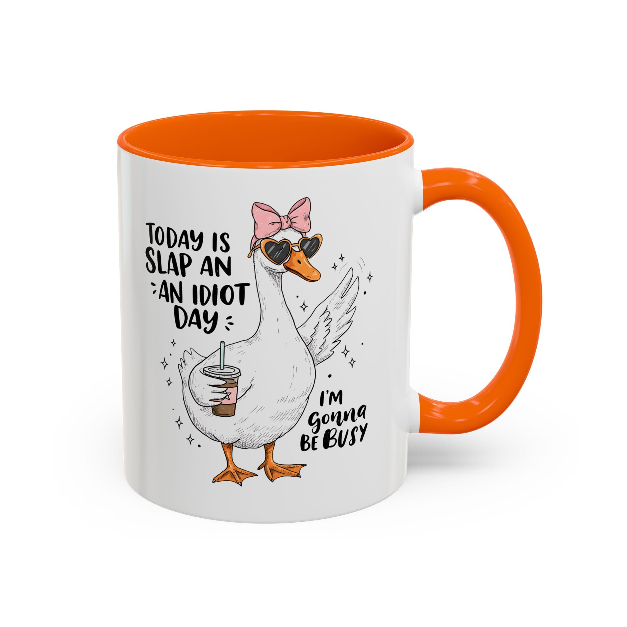 Funny Goose Coffee Mug - Slap an Idiot Day adult humor joke