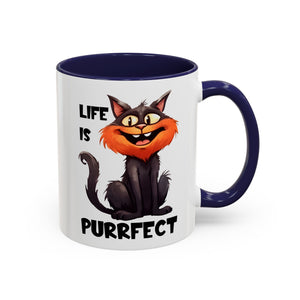 Purrfect Cat Accent Coffee Mug, Cat Lover Gift, Funny Drinkware, Cute Kitchen Accessory, Pet Owner Mug, Unique Gift Idea