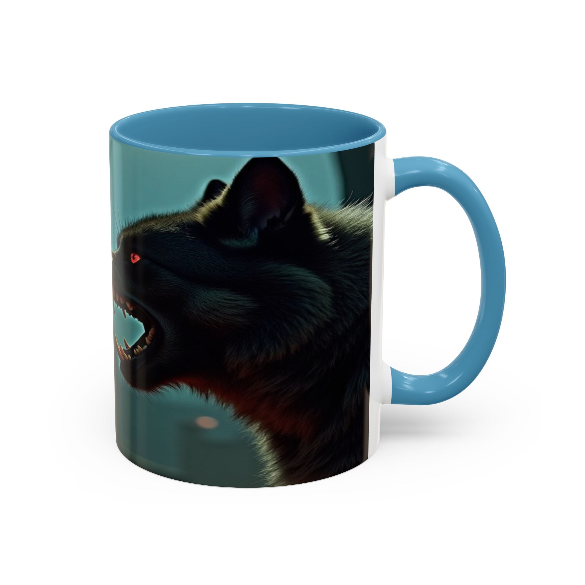 woman vampire and Fierce Werewolf Coffee Mug - 11 & 15oz Accent Mug for horror art lovers