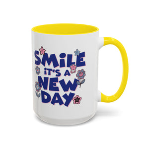 Inspirational Flower Design Coffee Mug - "Smile It's a New Day" - Perfect Gift for Coffee Lovers