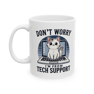 cat Tech Support coffee Mug: Perfect Gift for Programmers, IT Professionals, Geeky Friends, Coffee Lovers, Anti-Stress