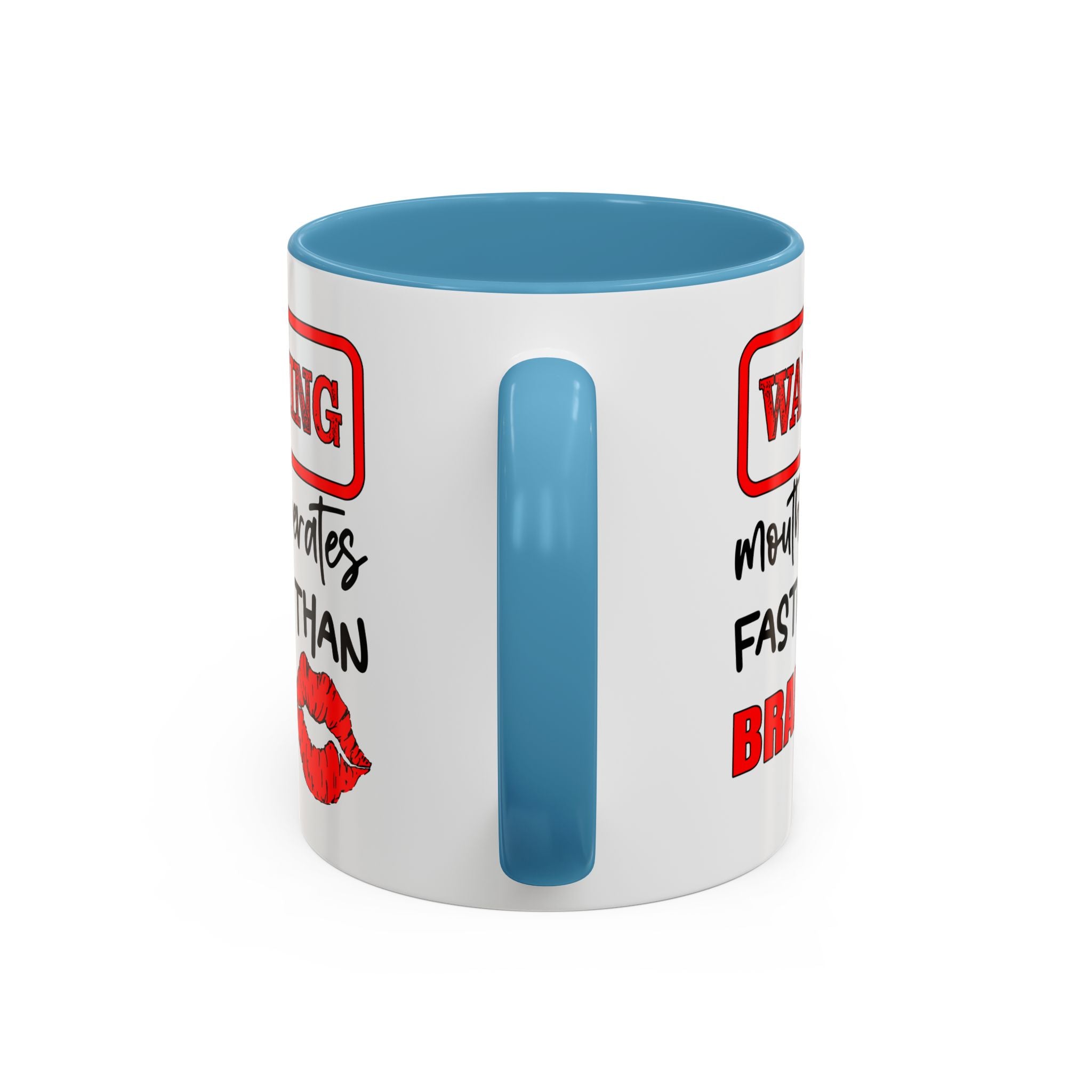 Funny Warning Coffee Mug - 'Mouth Operates Faster Than Brain' - Perfect for Coffee Lovers