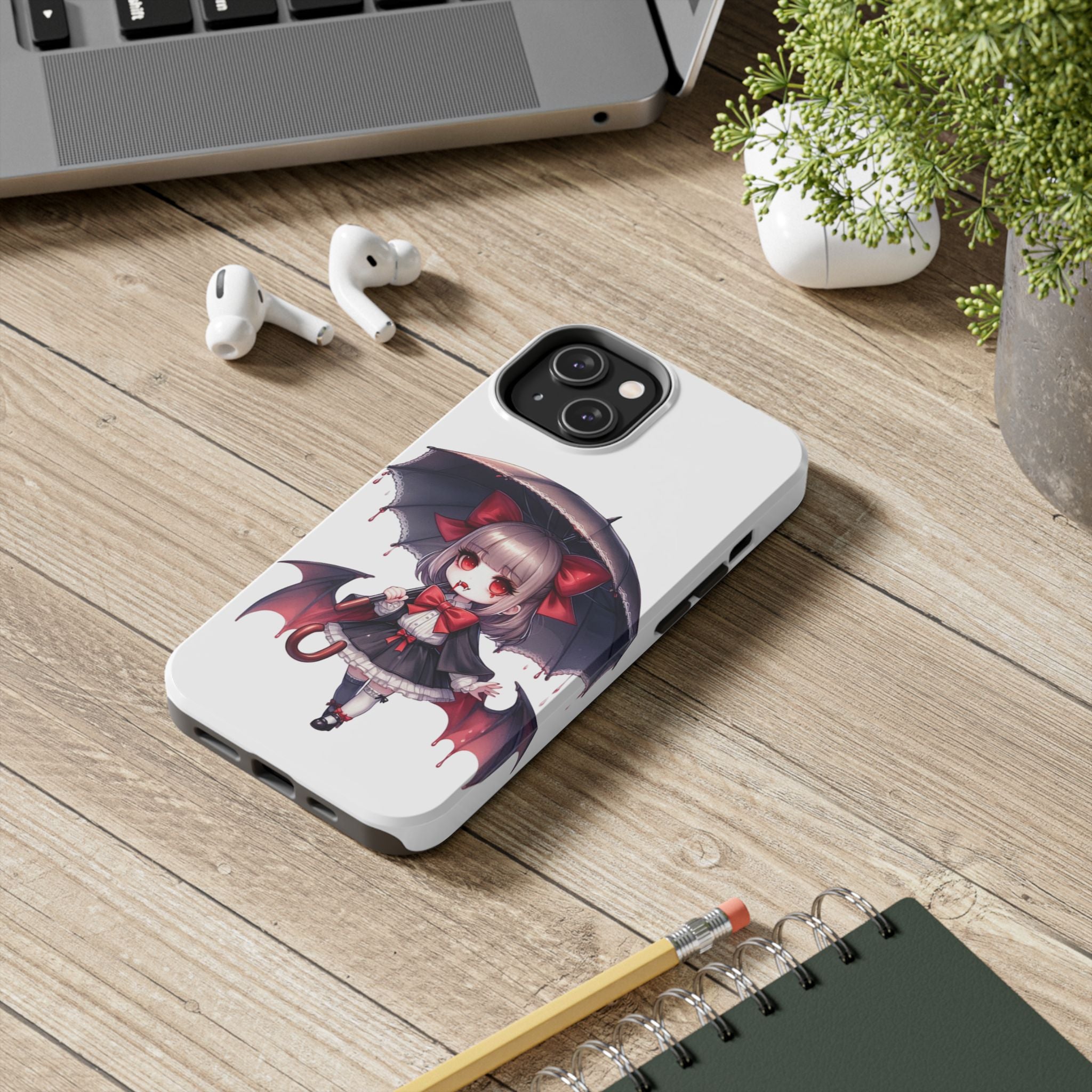 vampire girl horror art Tough Phone Cases