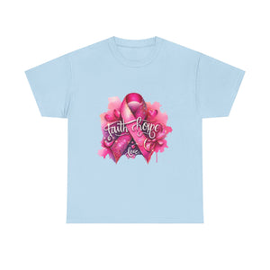 Breast Cancer Awareness Tee, Faith and Hope Message Shirt, Support Shirt, Gift for Survivors, Inspirational T-Shirt