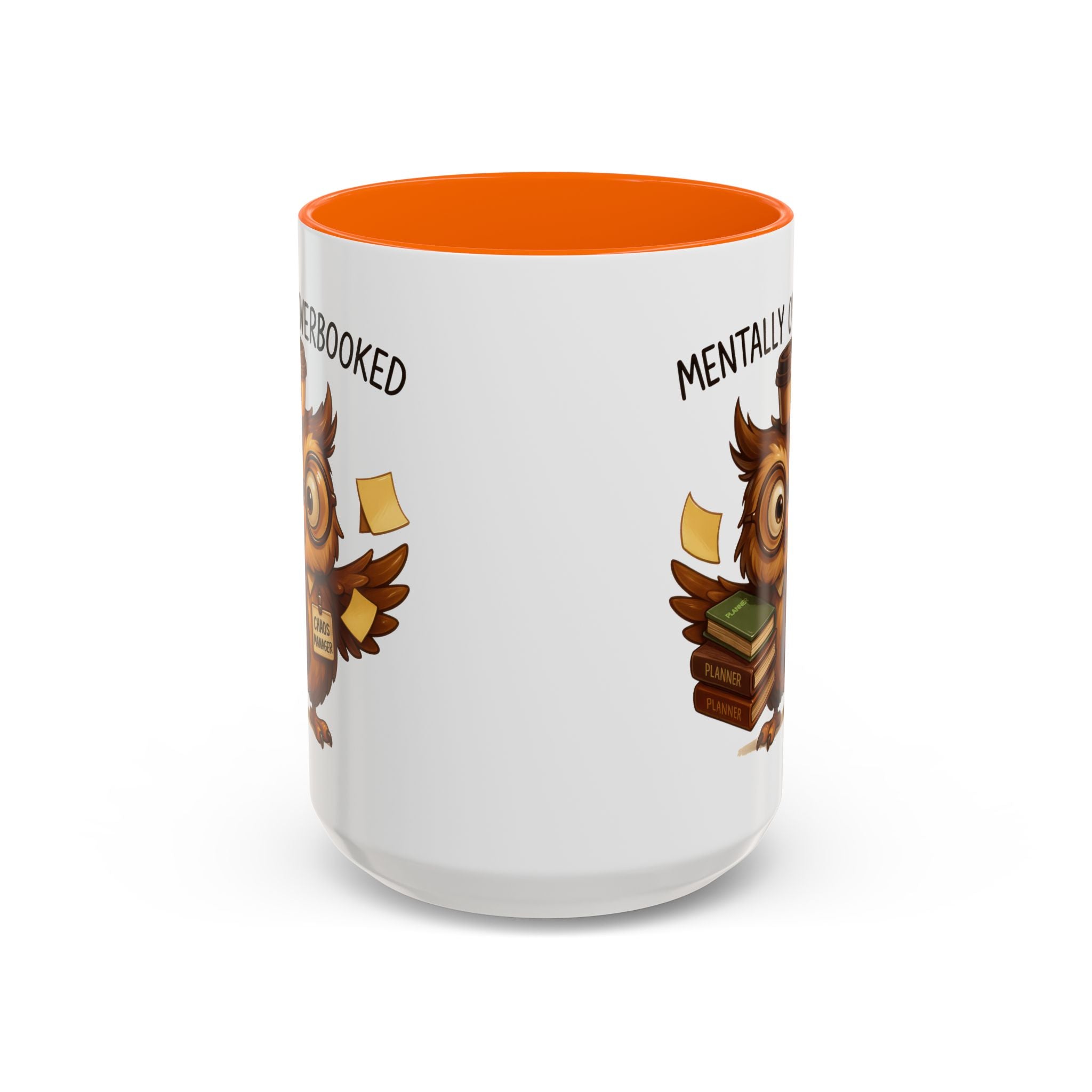 Cute Owl Coffee Mug | Mentally Overbooked Mug | Gifts for Book Lovers, Teacher Gifts, Office Decor, Funny Coffee Cup
