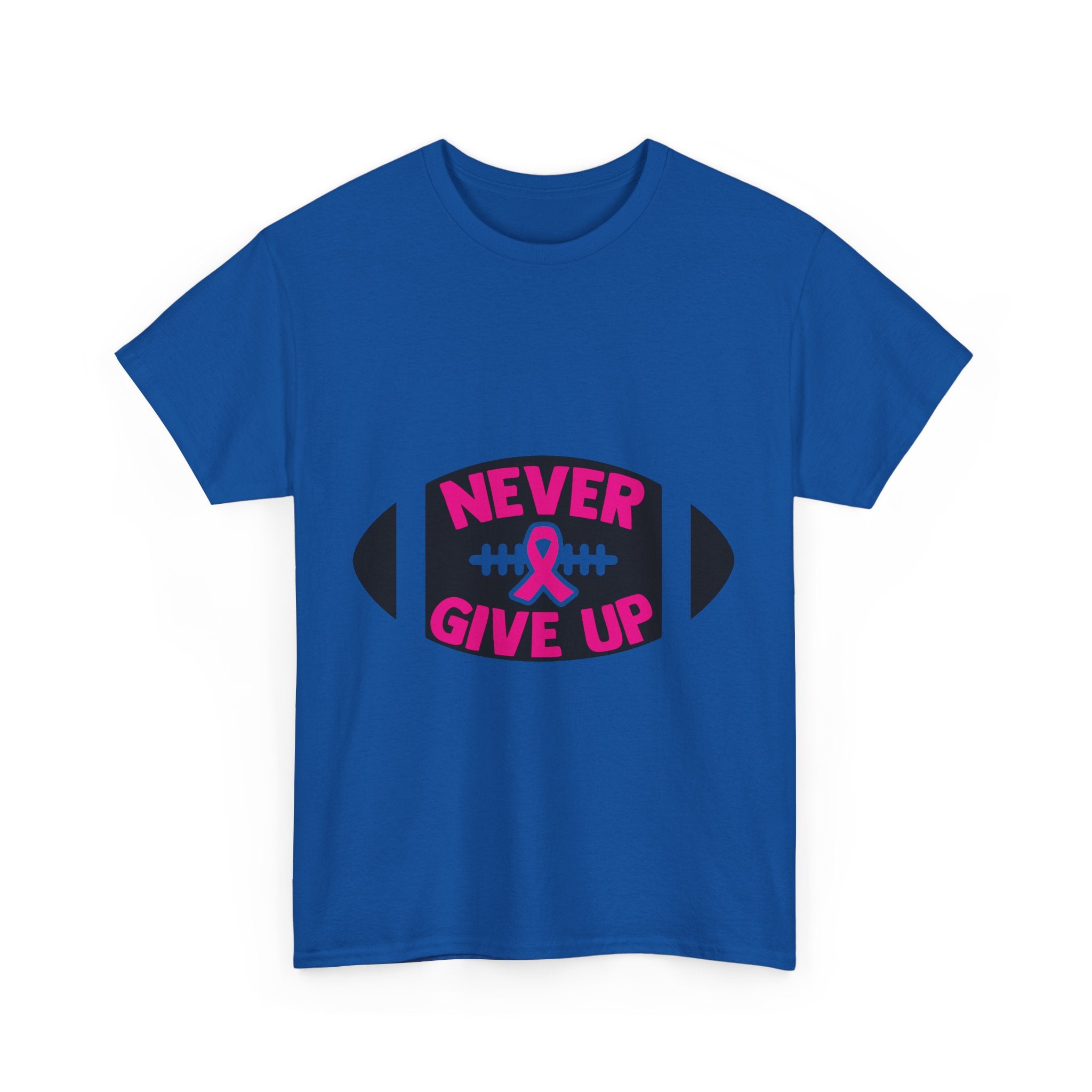 Motivational Football Tee, Never Give Up Shirt, Unisex Cotton T-shirt, Support Awareness, Athletic Gift, Sportswear, Inspirational Apparel