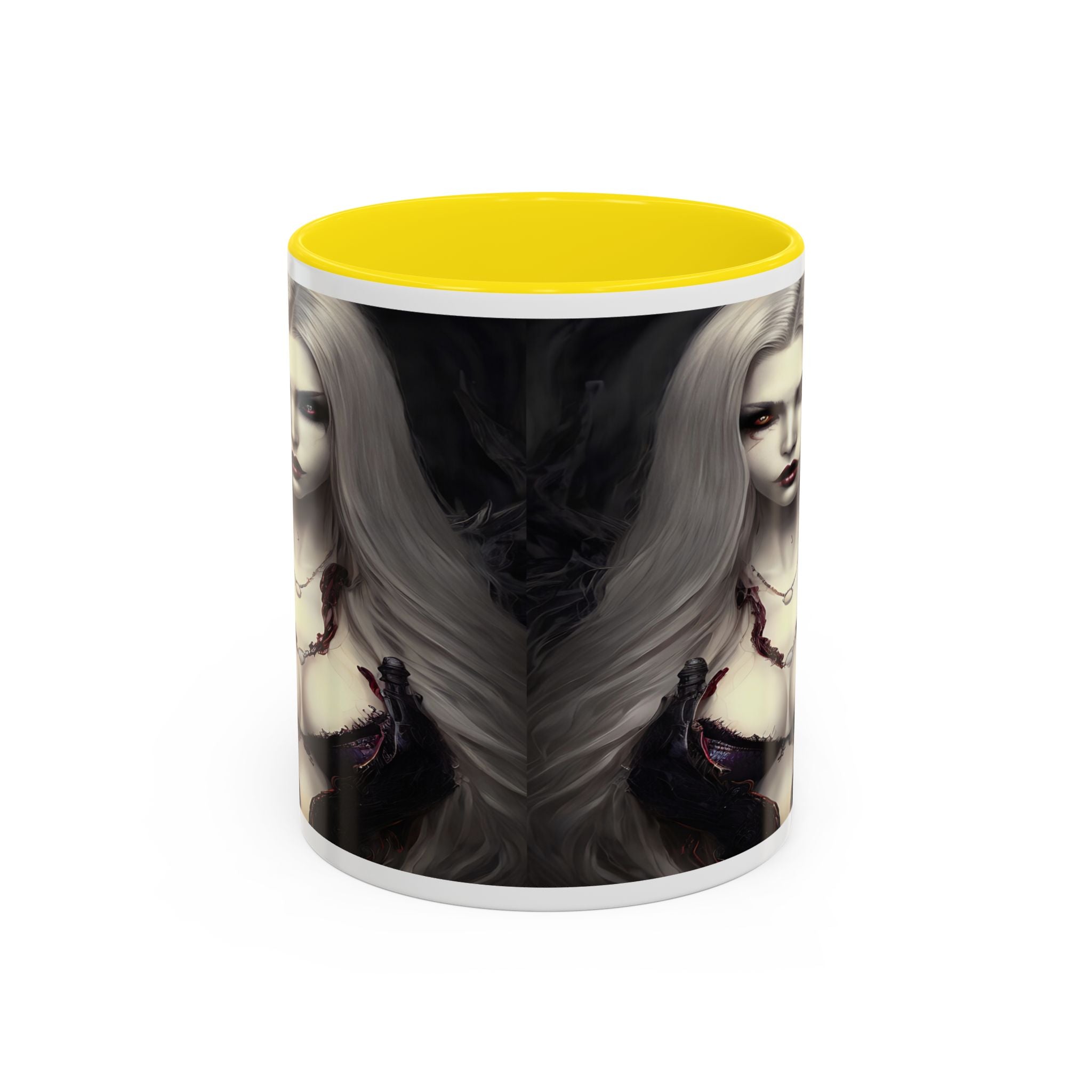 sexy busty woman vampire Gothic Fantasy Coffee Mug - 11oz & 15oz horror art