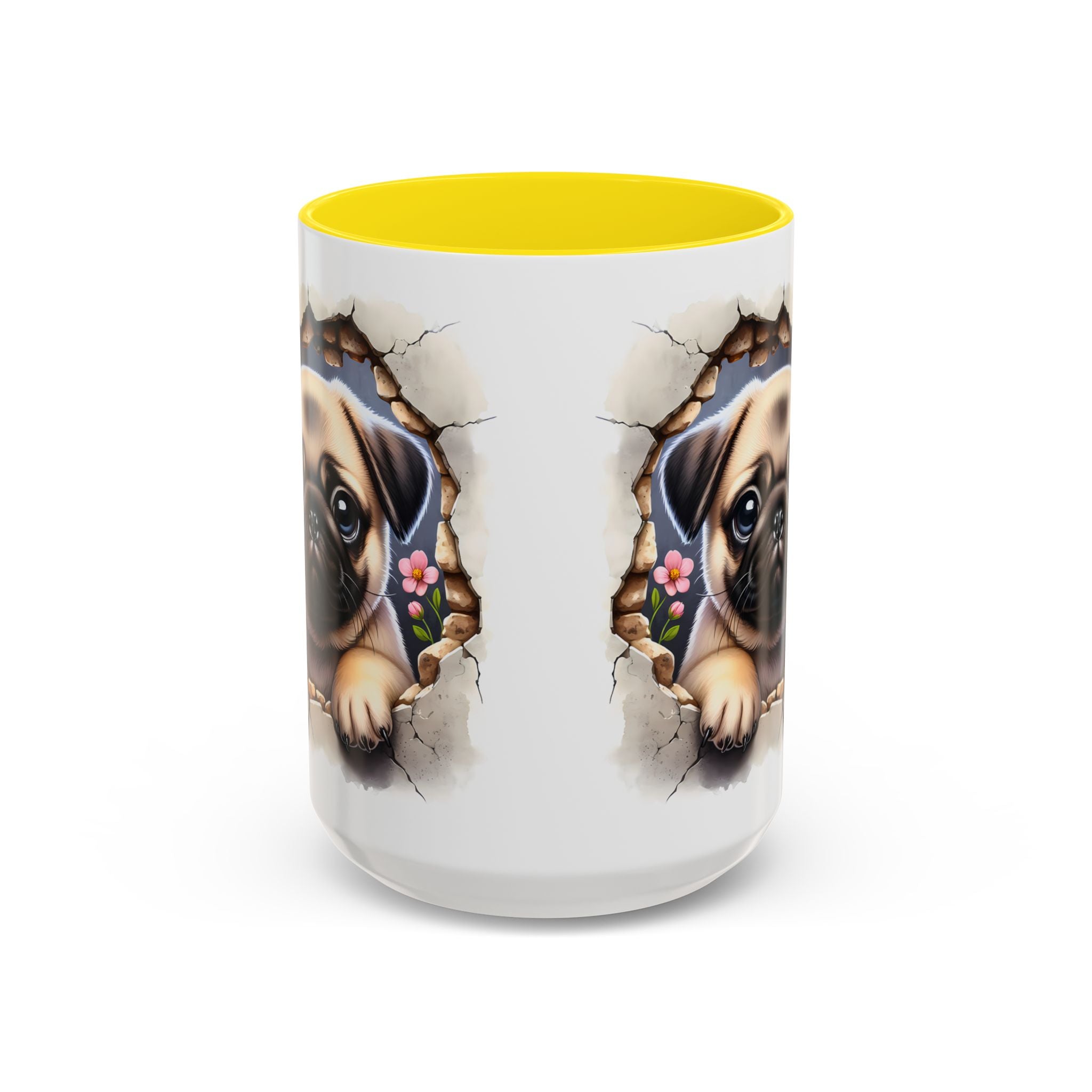 Pug In A Wall Coffee Mug - Cozy Ceramic Cup for Dog Lovers - Cute Pet Gift for Birthdays, Anniversaries, and Holidays