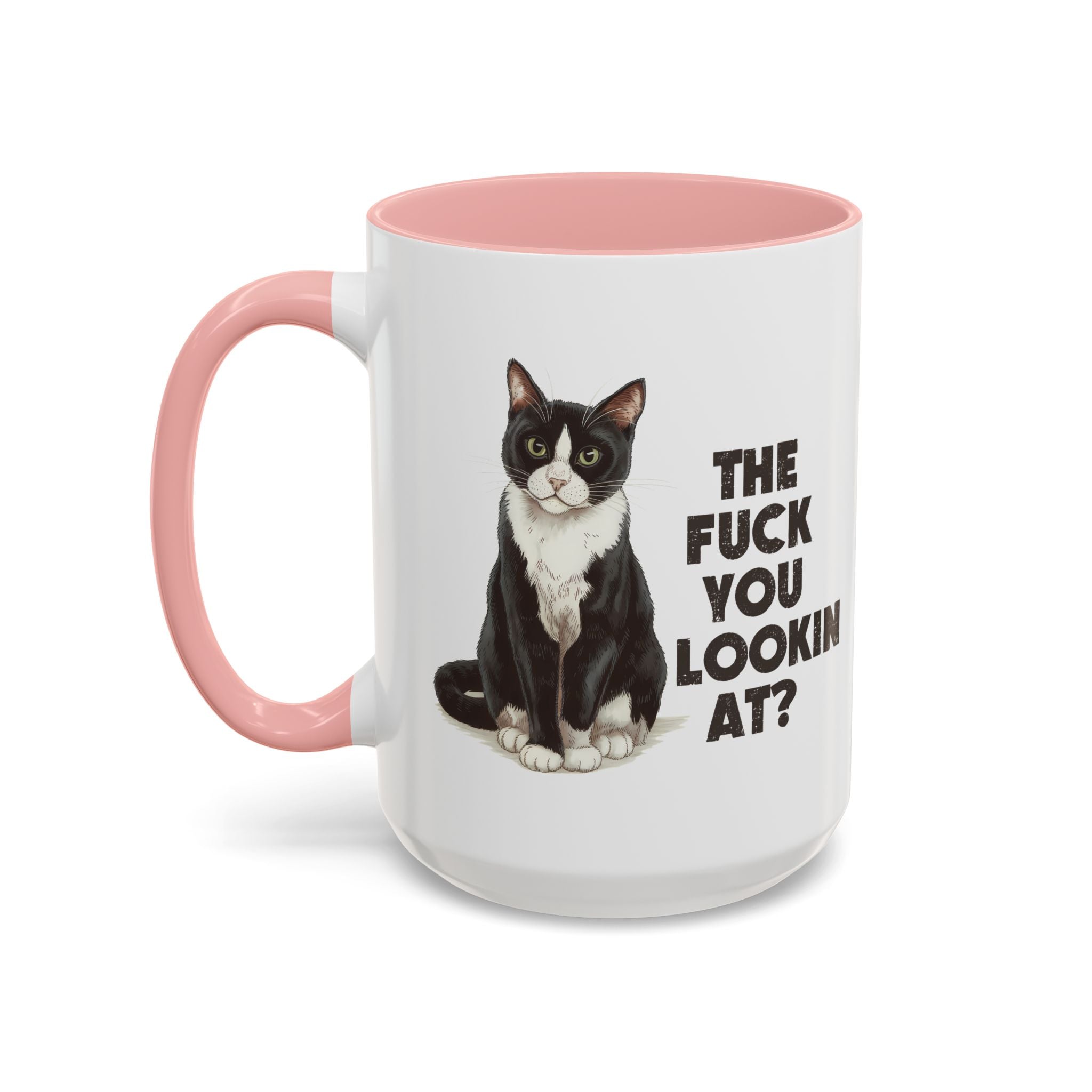 Humorous Cat Accent Coffee Mug - "What You Lookin' At?" 11/15oz attitude and sarcasm