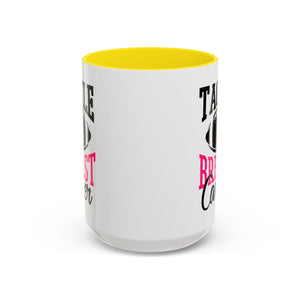 Tackle Breast Cancer Coffee Mug, Supportive Gift for Football Fans, Awareness Mug, Cheer Team Spirit, Fundraiser Drinkware