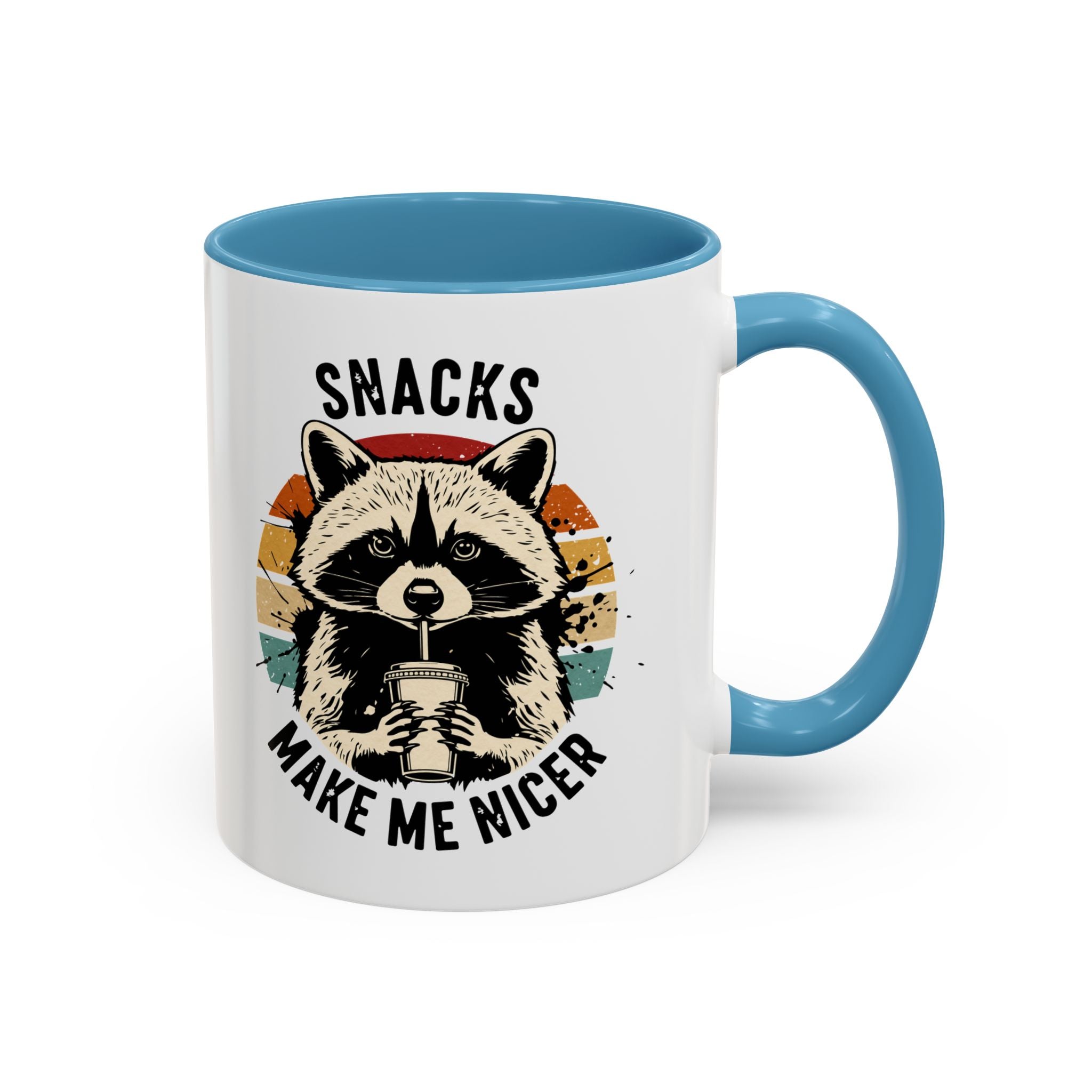 Snacks Make Me Nicer Raccoon Accent Coffee Mug (11/15oz)