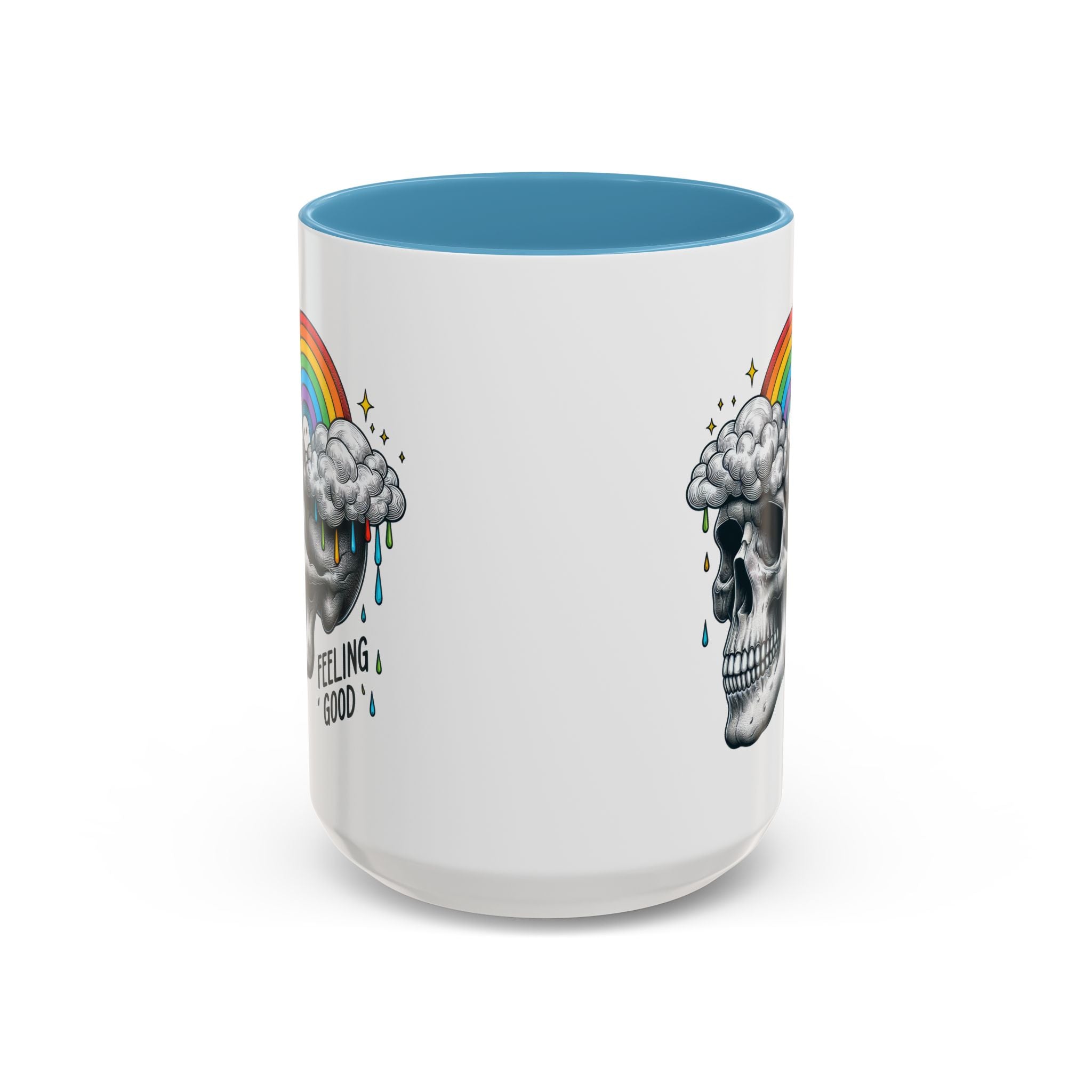 Skull Rainbow Coffee Mug, Unique Gift for Coffee Lovers, Halloween Decor, Daily Motivation Mug, Fun Skull Design