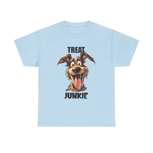 Dog Lovers Treat Junkie Tee, Unisex Dog T-Shirt, Pet Owner Gift, Funny Dog Shirt, Animal Lover Apparel, Dog Enthusiast Gift