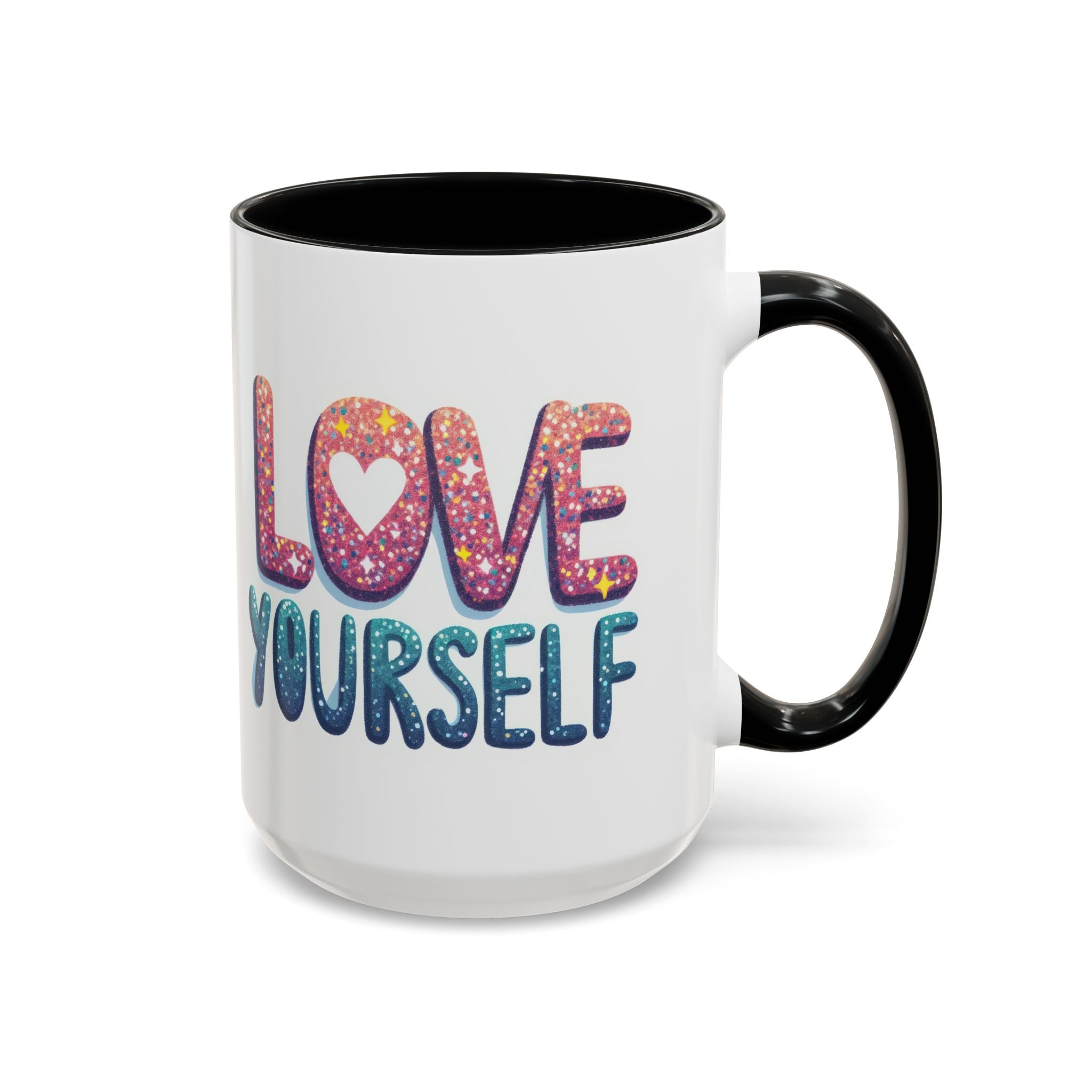 Love Yourself Accent Coffee Mug — Inspirational Self-Love Ceramic Mug (11/15oz)