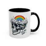 Skull Rainbow Coffee Mug, Unique Gift for Coffee Lovers, Halloween Decor, Daily Motivation Mug, Fun Skull Design