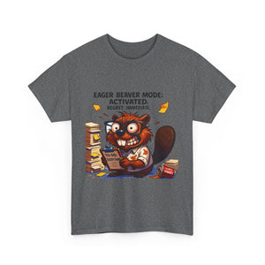 Eager Beaver Unisex Tee: Fun Gift for Book Lovers, Cozy Casual Wear, Quirky Graphic Tee, Perfect for Reading Festivals, Birthday Gift