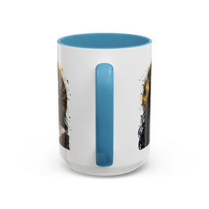 Gothic Art Accent Mug - Artistic Skull & Lady Design, Unique Coffee Cup for Halloween, Gift for Her, Decorative Kitchenware, Dark Aesthetic