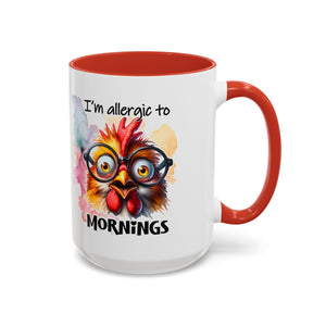 Funny Morning Coffee Mug, Gift for Coffee Lovers, Humorous Mug, Office Mug, Unique Cup for Mornings, Chicken Design