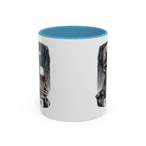 Stylish Skull Coffee Mug, Gothic Drinkware, Staying Alive Gift for Halloween, Funny Office Mug, Alternative Drinkware