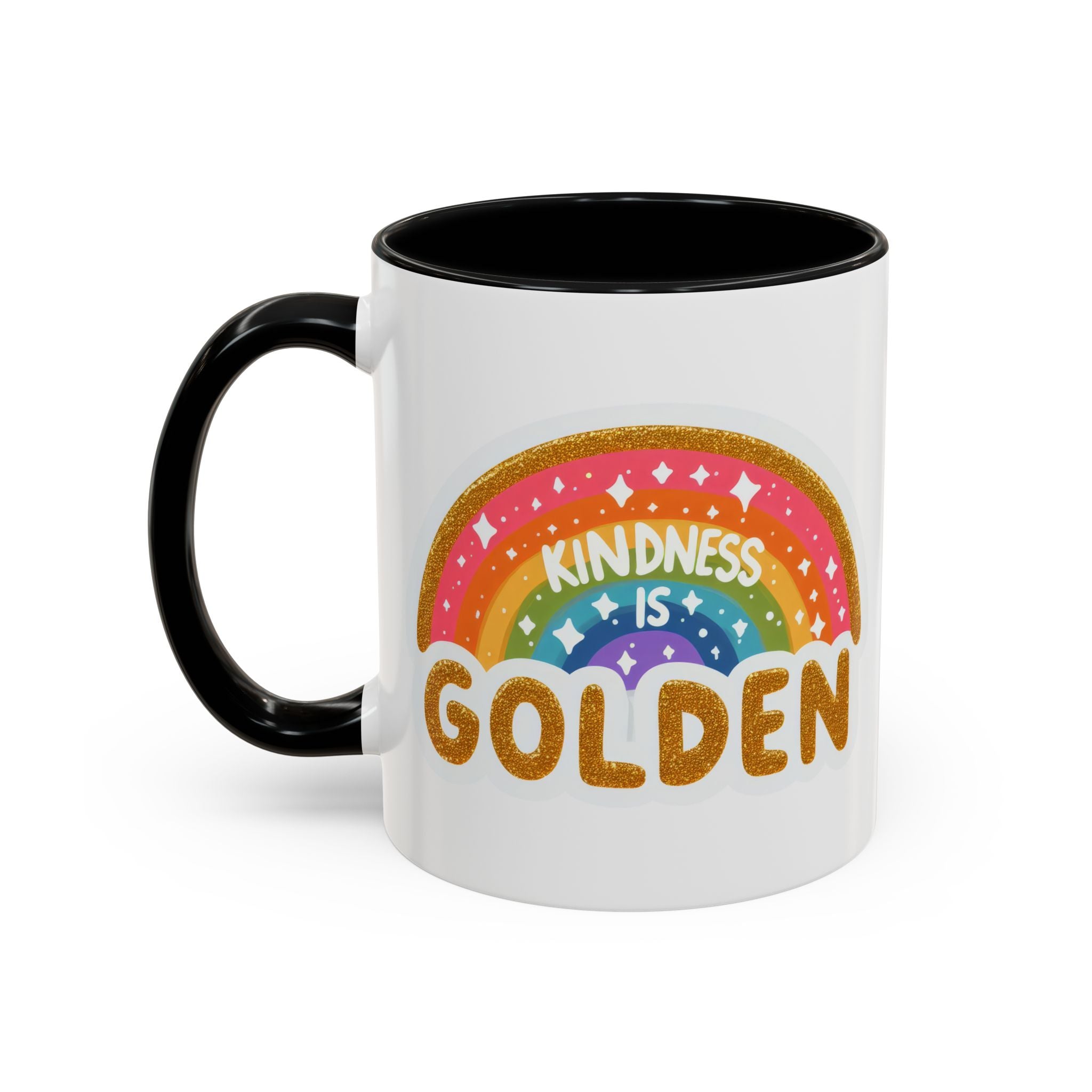 Kindness Is Golden Rainbow Accent Coffee Mug (11/15oz)