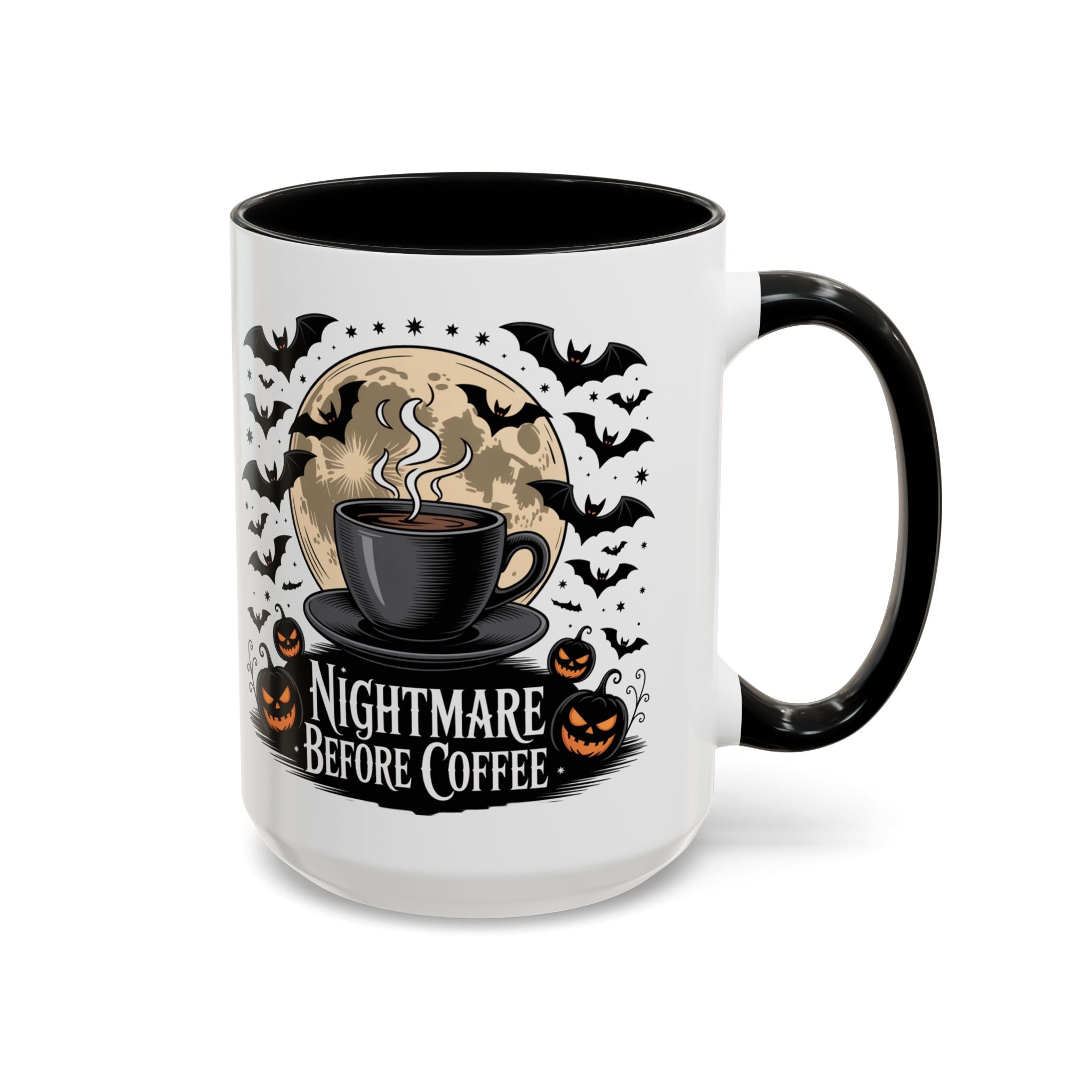 Halloween-Themed Coffee Mug: Nightmare Before Coffee funny art