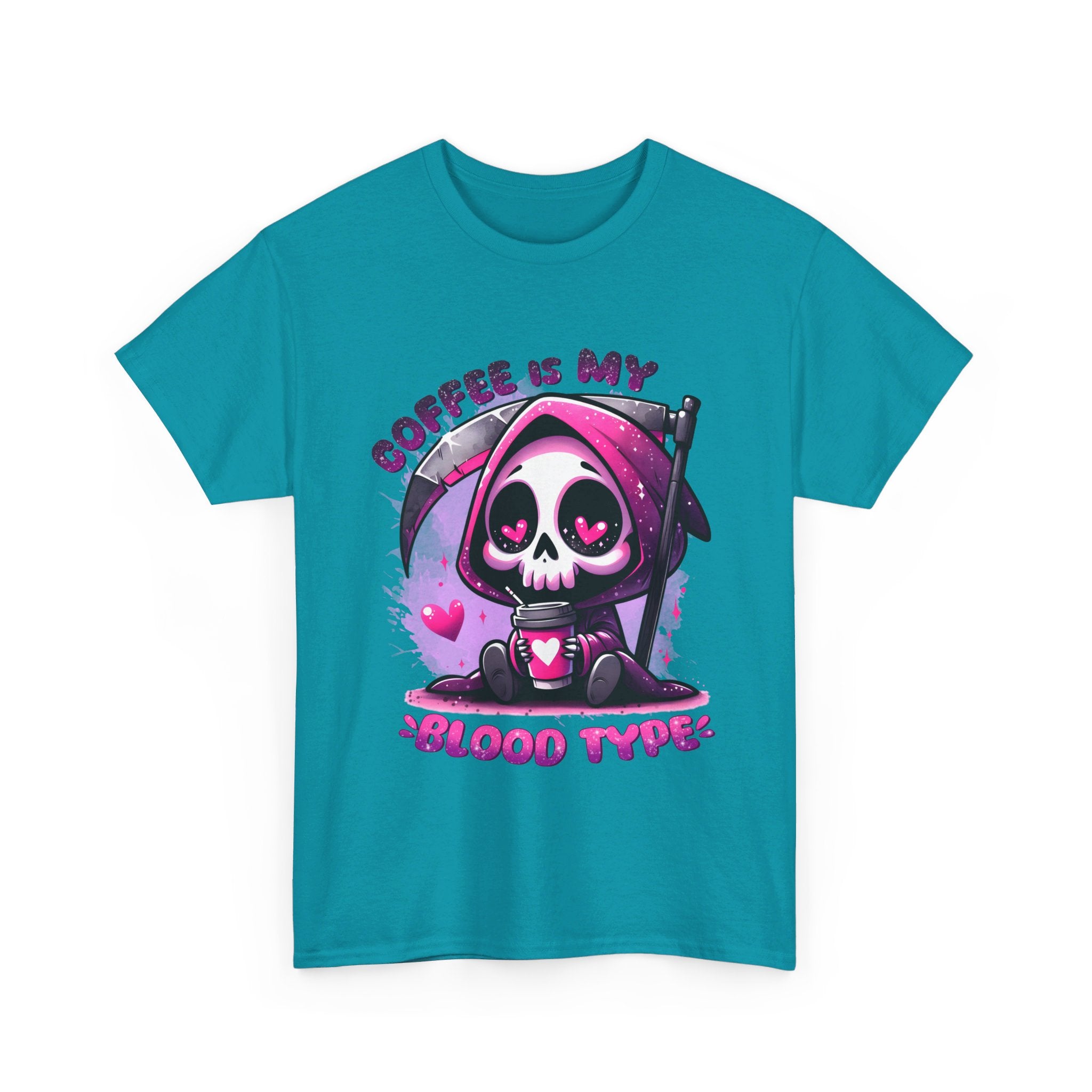 grim reaper coffee is my blood type Unisex Heavy Cotton Tee by the x m world