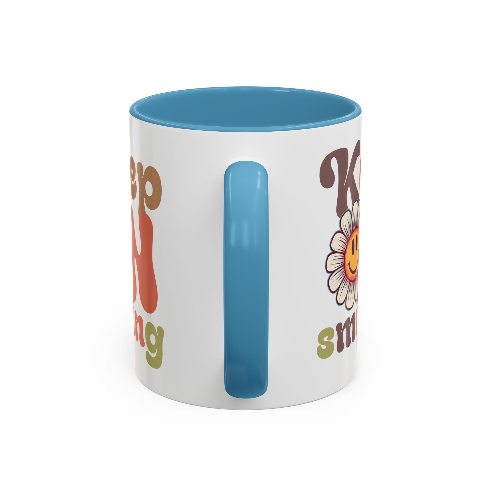 Keep Smiling Floral Coffee Mug - Cheerful 11 & 15oz Accent Mug for Daily Motivation
