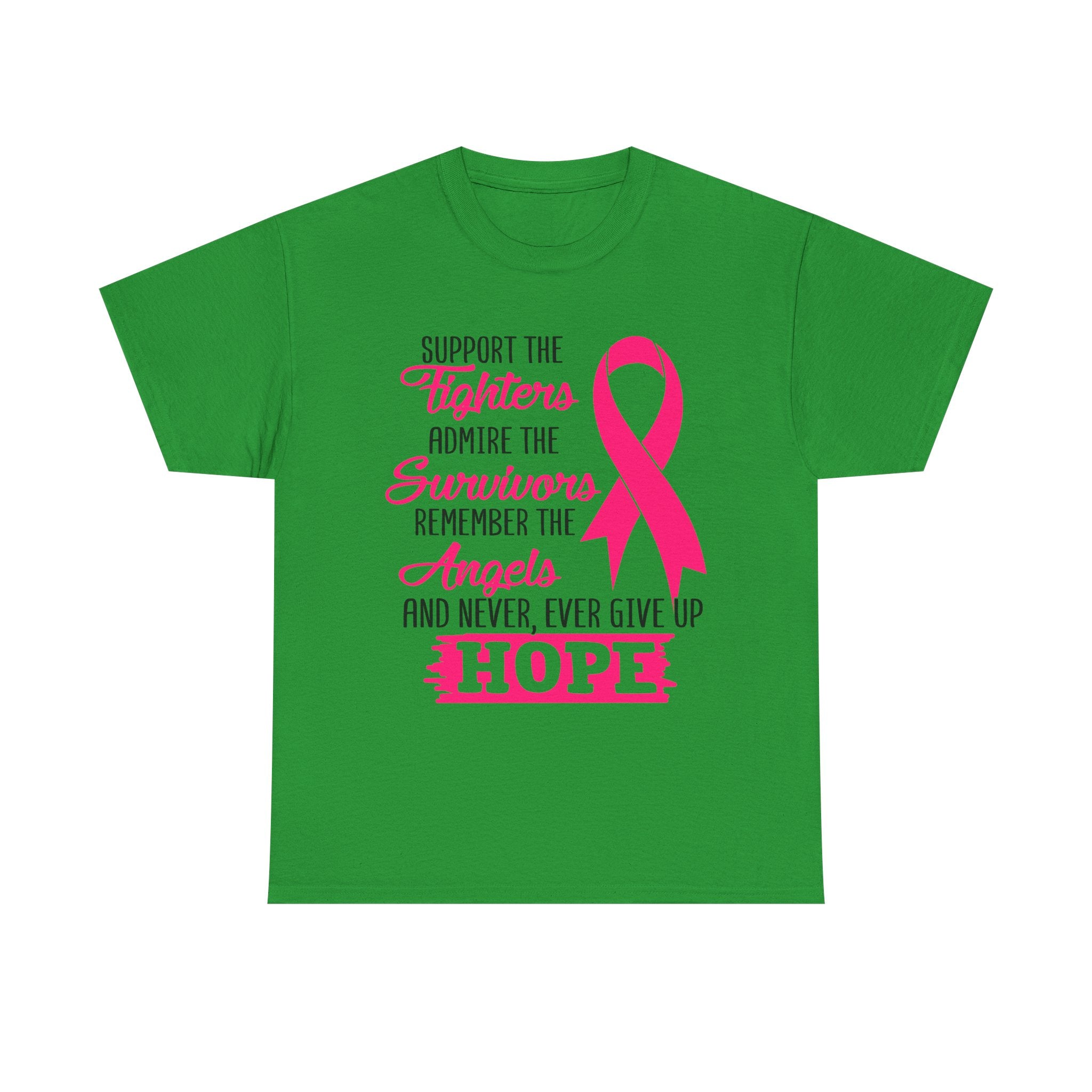 Hope Support Cotton Tee for Fighters and Survivors, Awareness T-Shirt, Breast Cancer Gift, Inspirational Apparel, Unisex Charity Shirt