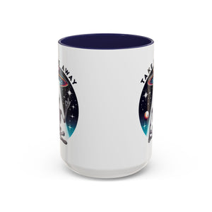 Galactic Skeleton Coffee Mug, Take Me Away Mug, Space-Themed Mug, Unique Gift for alien Lovers, Sci-Fi Cafe Mug