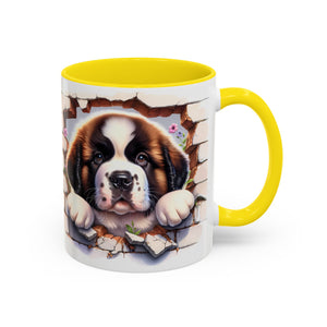 Cute Dog Breakthrough Accent Coffee Mug - Gift for Dog Lovers, Home Decor, Personalized Pet Mug, Puppy Lover's Kitchenware