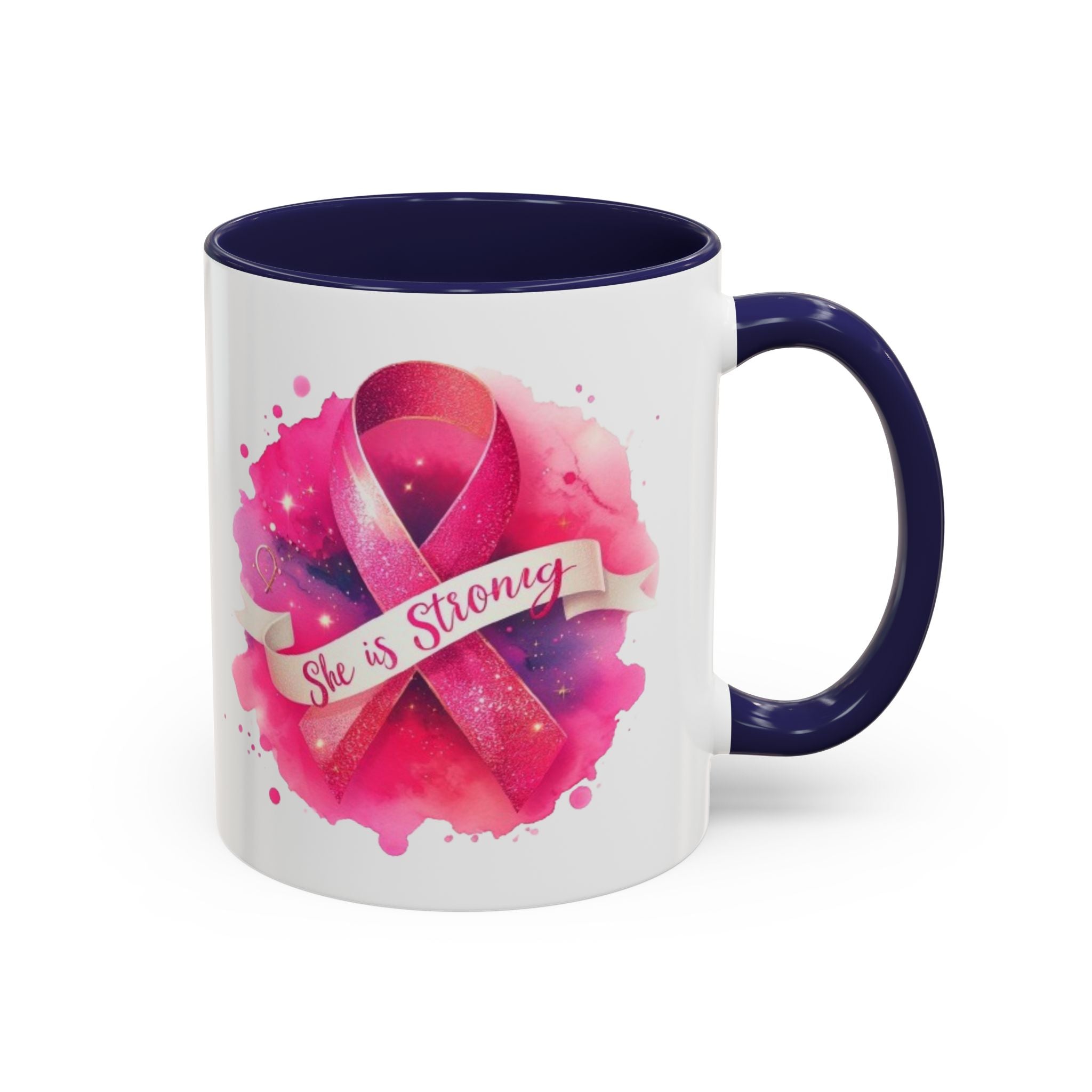 Empowering Pink Ribbon Coffee Mug | She is Strong | Gift for Cancer Awareness, Inspirational Drinkware, Office Mug, Motivational [...]