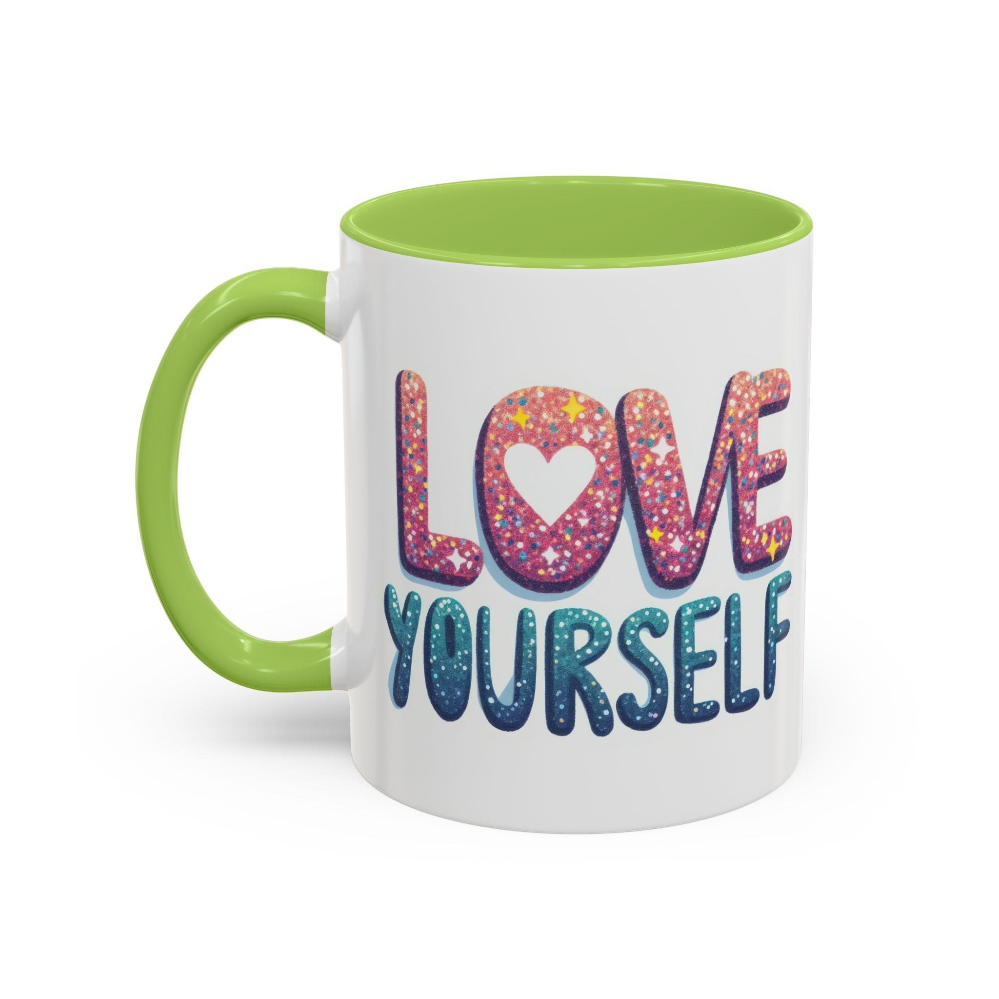 Love Yourself Accent Coffee Mug — Inspirational Self-Love Ceramic Mug (11/15oz)