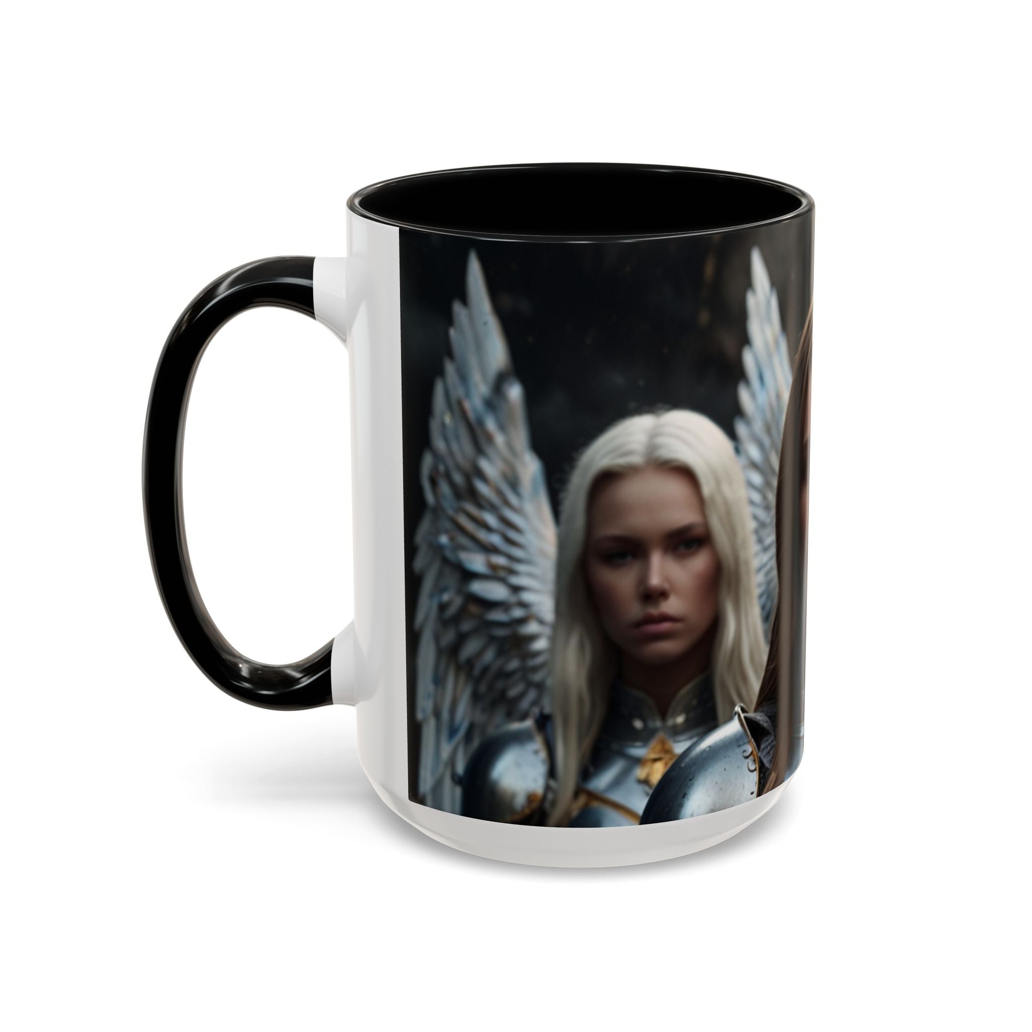 Warrior Angel Accent Coffee Mug - 11 or 15oz Ceramic Mug for Fantasy Lovers
